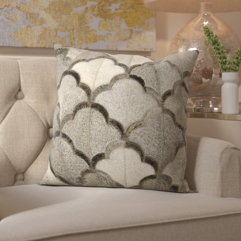 Mercer41 Cecil Natural Leather Hide Throw Pillow & Reviews Wayfair